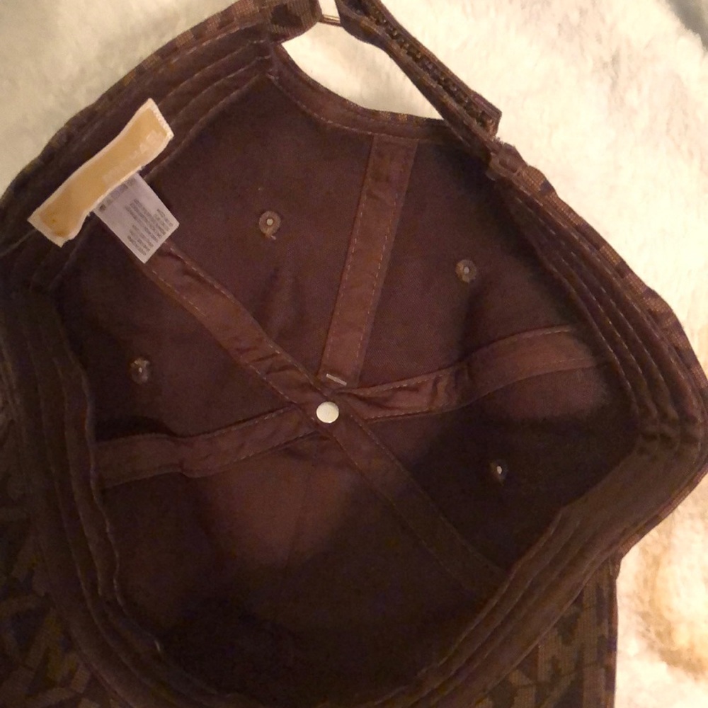 Michael Kors Brown 100% Cotton MK Monogram Adjustable Baseball Cap OS NWT - Picture 6 of 15